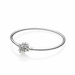 Pandora Silver Limited Edition Fireworks Cz Bangle Bracelet 6.3” EUC